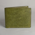 Bifold Wallet - Olive Green - Beige Waxed Thread