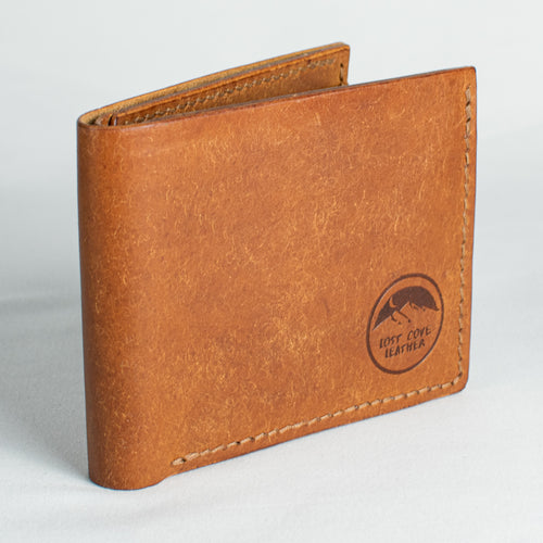 Bifold Wallet - Cognac Brown - Brown Thread
