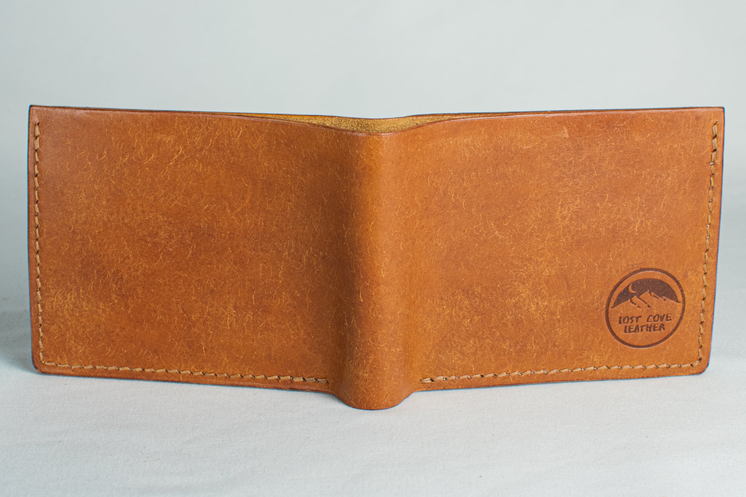 Bifold Wallet - Cognac Brown - Brown Thread