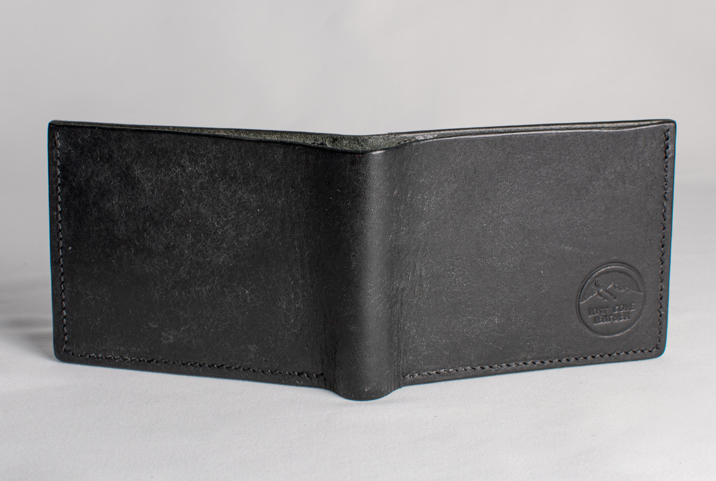 Bifold Wallet - Black - Black Thread