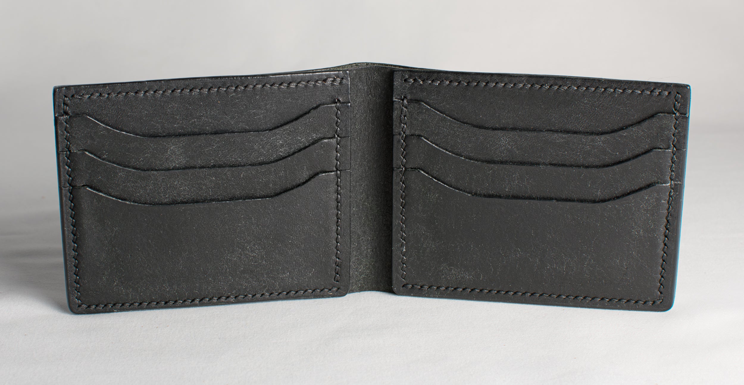 Bifold Wallet - Black - Black Thread