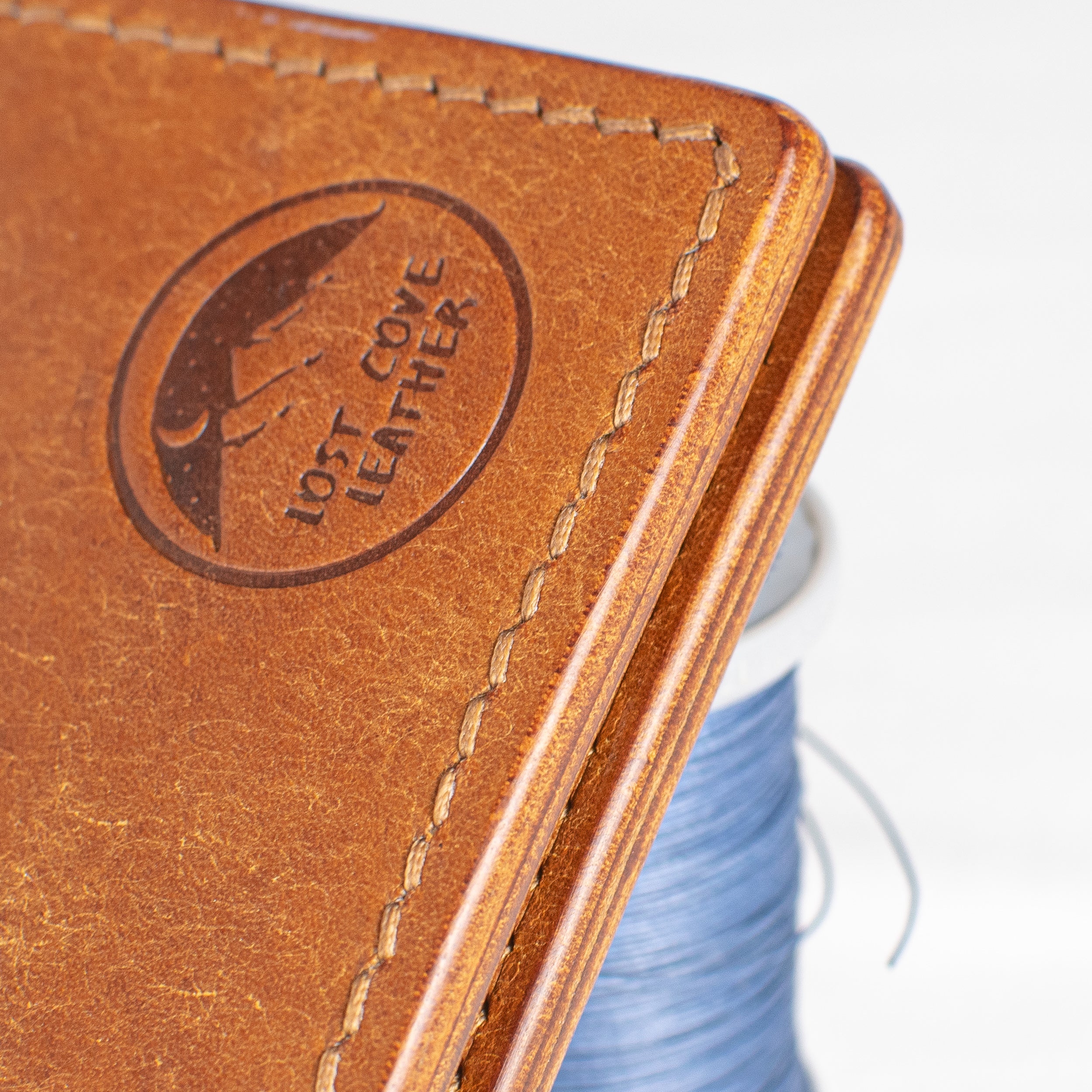 Bifold Wallet - Cognac Brown - Brown Thread