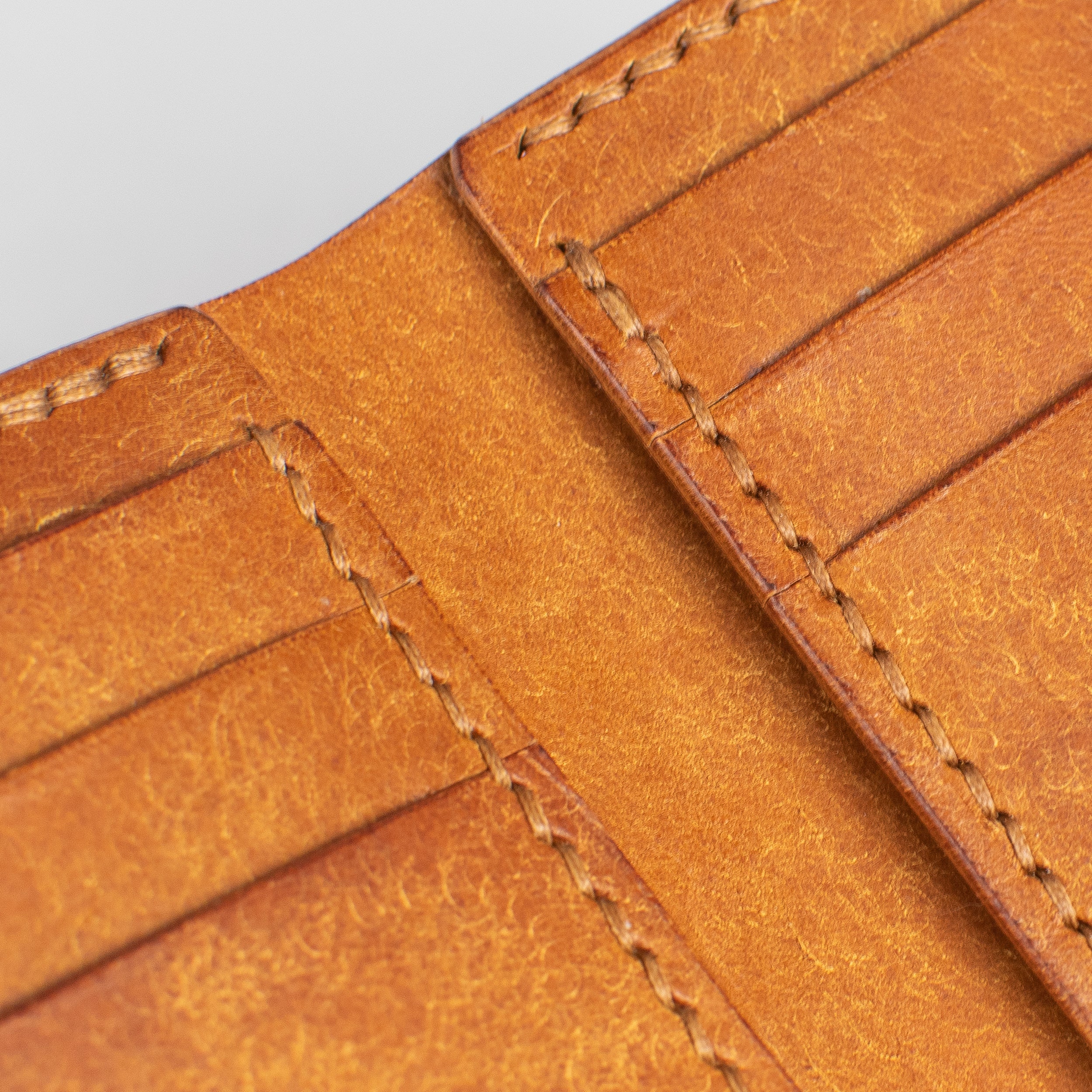 Bifold Wallet - Cognac Brown - Brown Thread