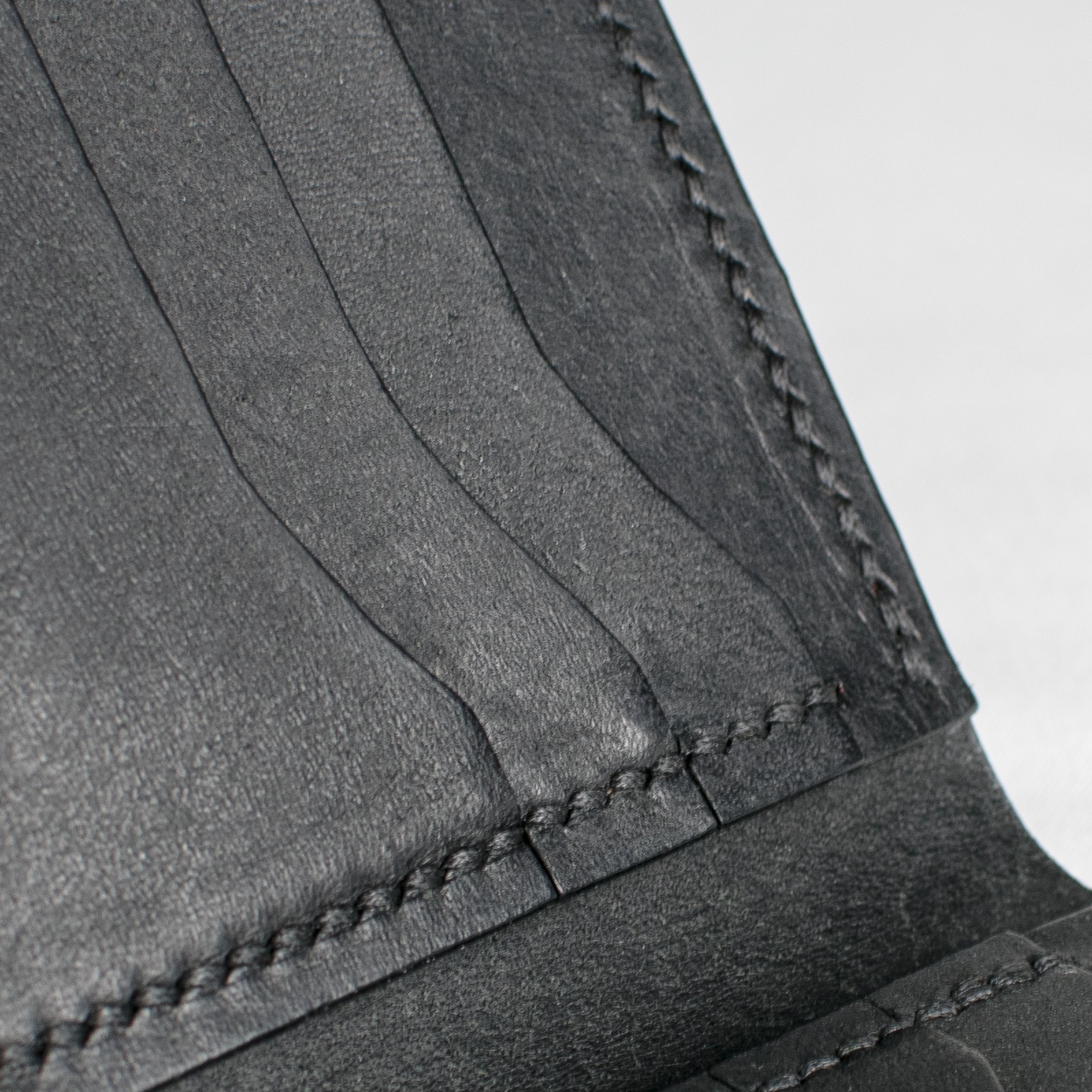 Bifold Wallet - Black - Black Thread