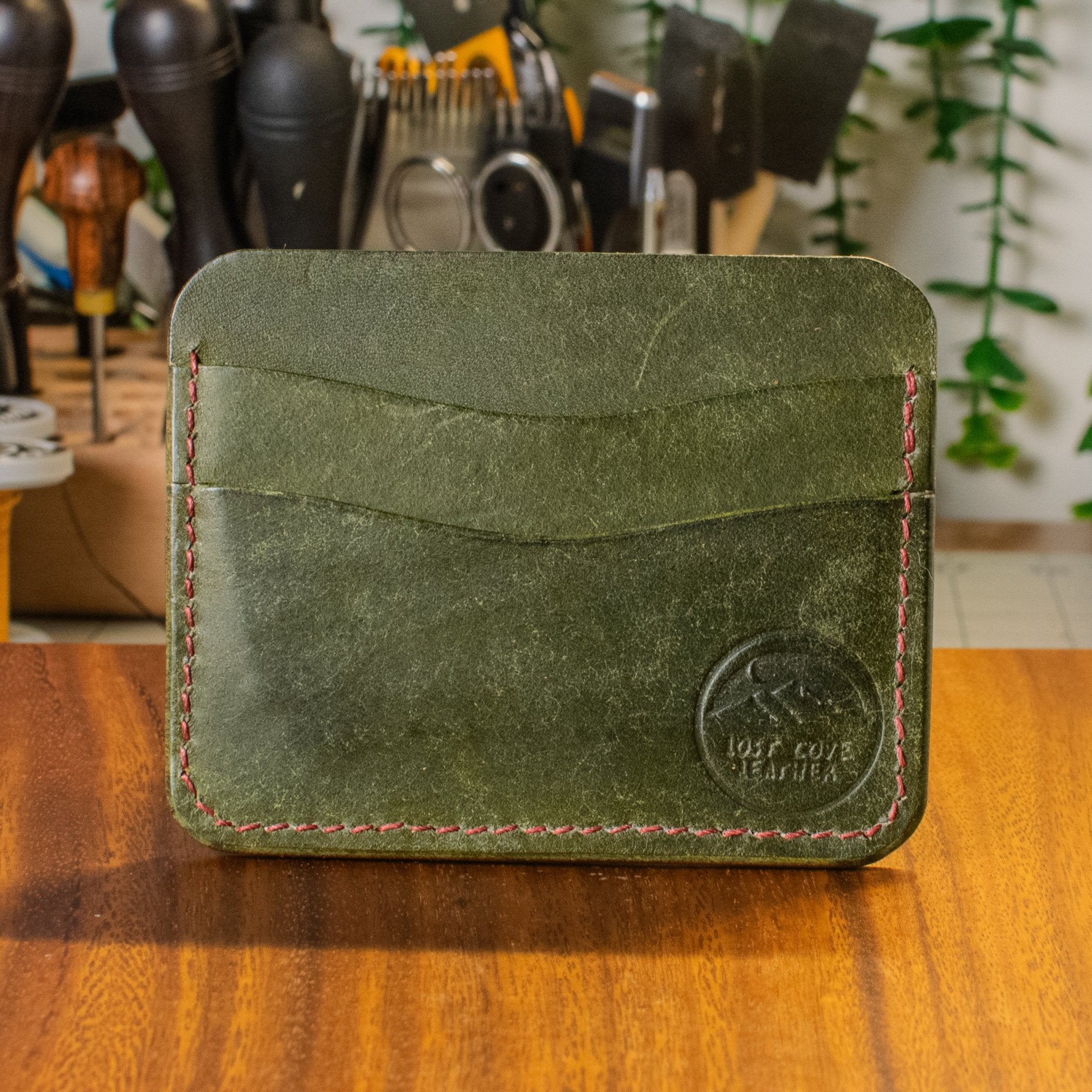 Dogwood Cardholder - Olive Pueblo - Lost Cove Leather