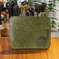 Dogwood Cardholder - Olive Pueblo - Lavender Thread - Lost Cove Leather