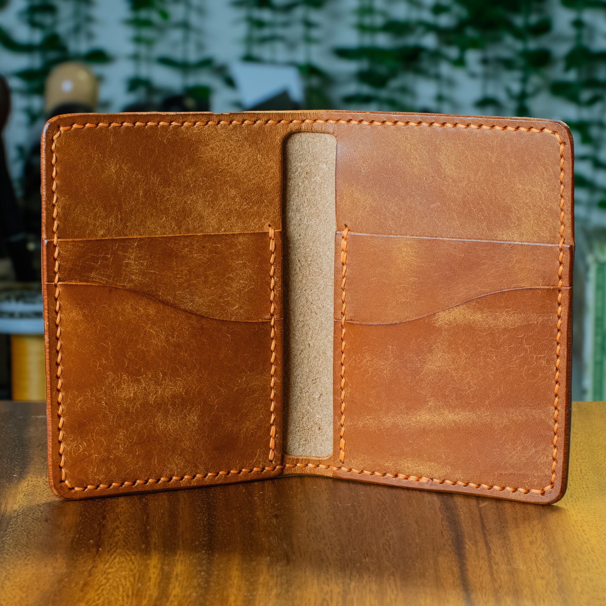 Hemlock Vertical Bifold | Tan Wicket & Craig | Cognac Pueblo - Lost Cove Leather