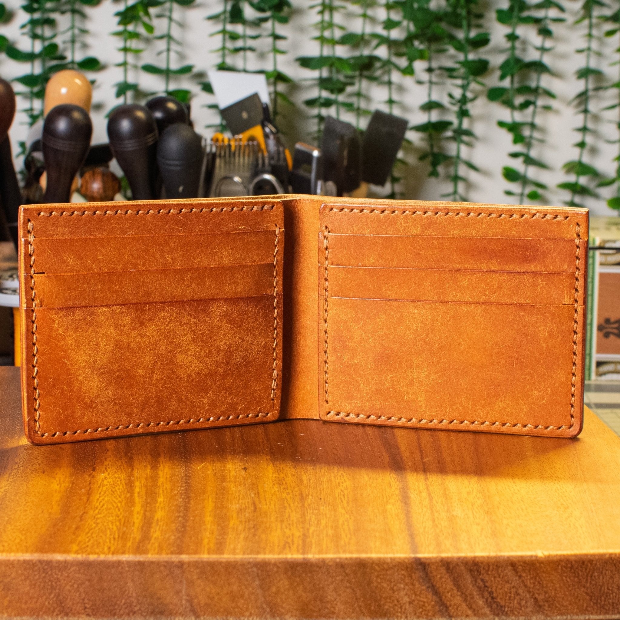 Hickory Bifold | Cognac Pueblo | Brown Thread - Lost Cove Leather