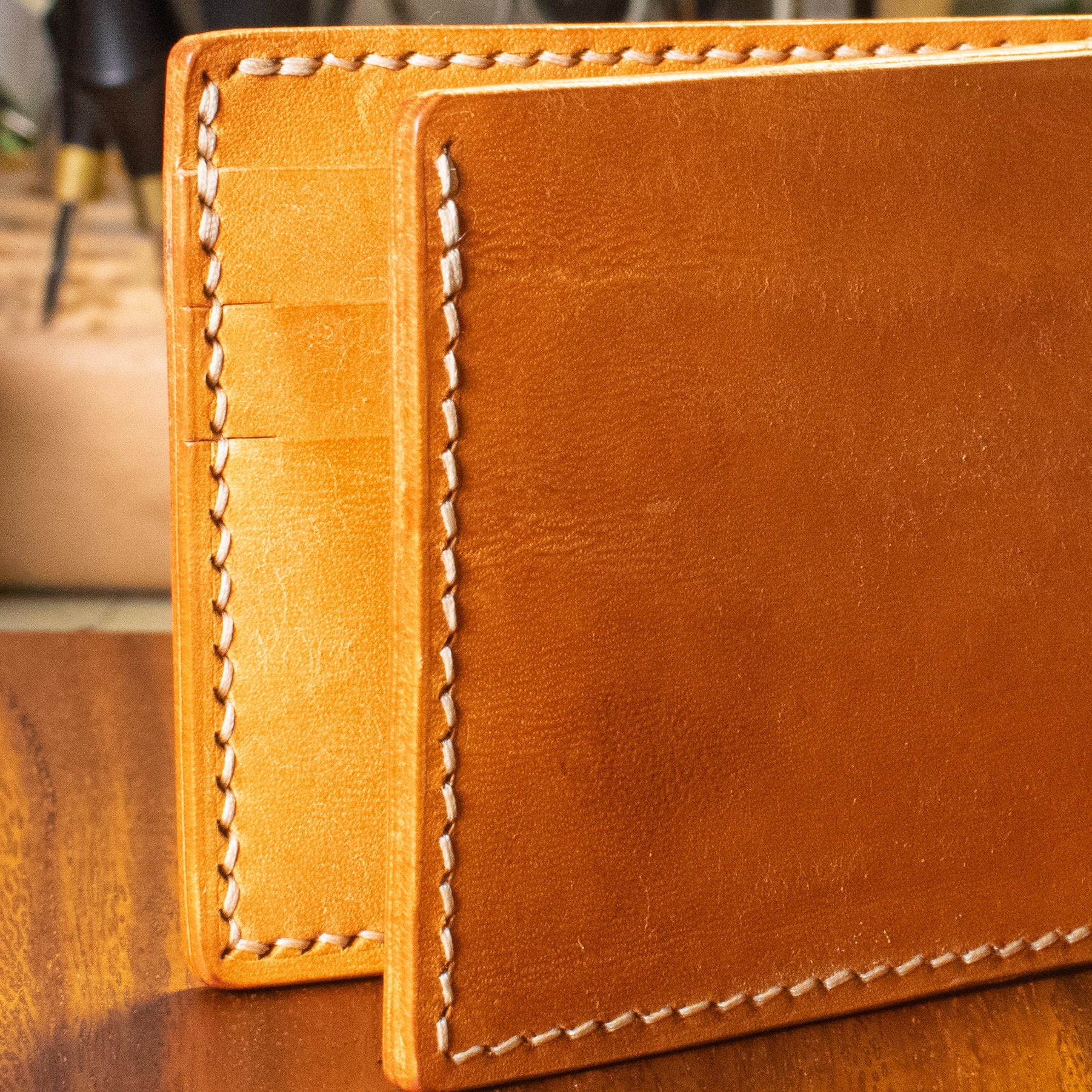 Hickory Bifold | Natural Pueblo | Cream Thread - Lost Cove Leather