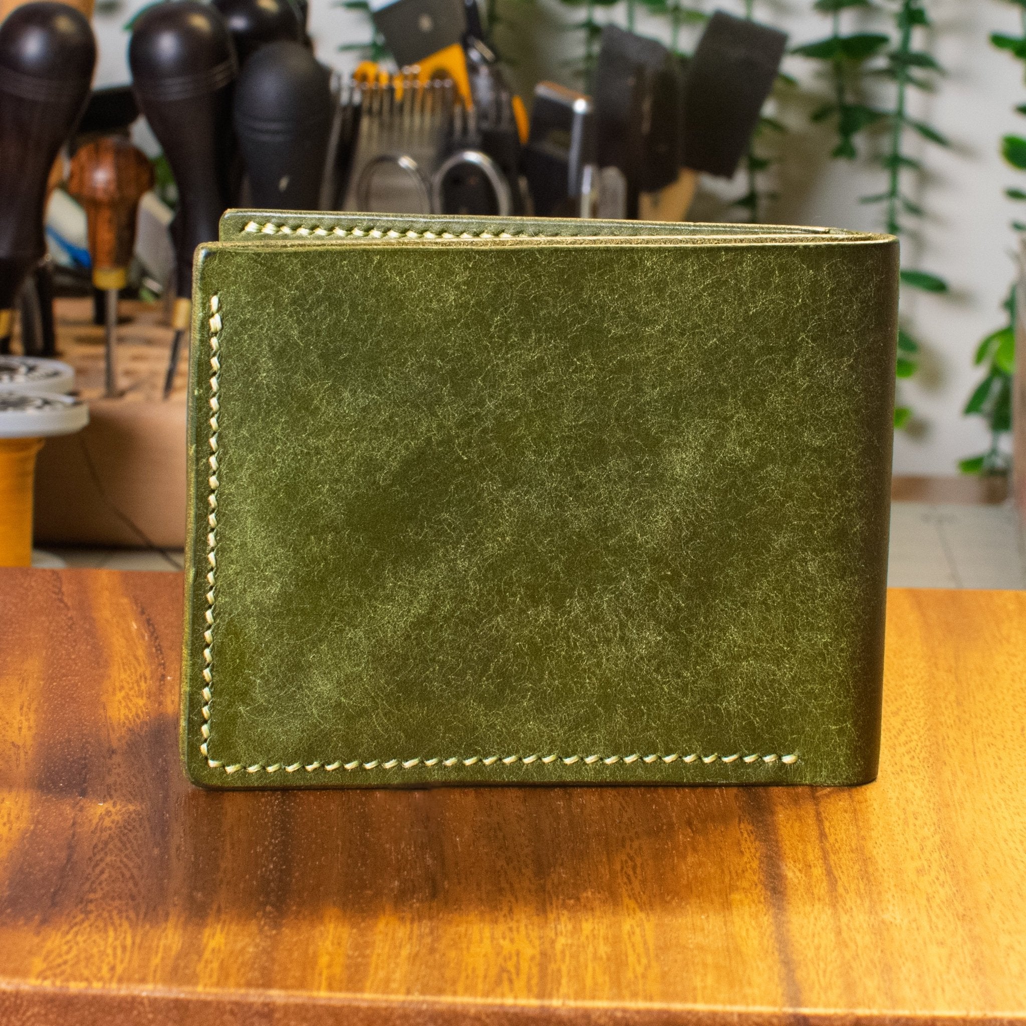 Hickory Bifold | Olive Pueblo | Pear Thread - Lost Cove Leather