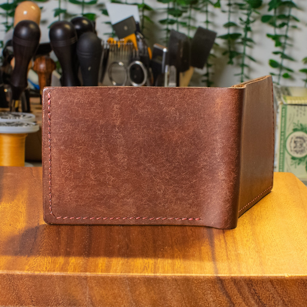 Hickory Bifold | Tobacco Pueblo | Red Thread - Lost Cove Leather