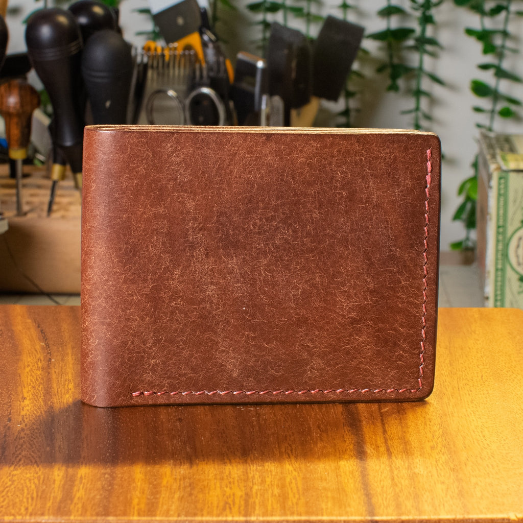 Hickory Bifold | Tobacco Pueblo | Red Thread - Lost Cove Leather