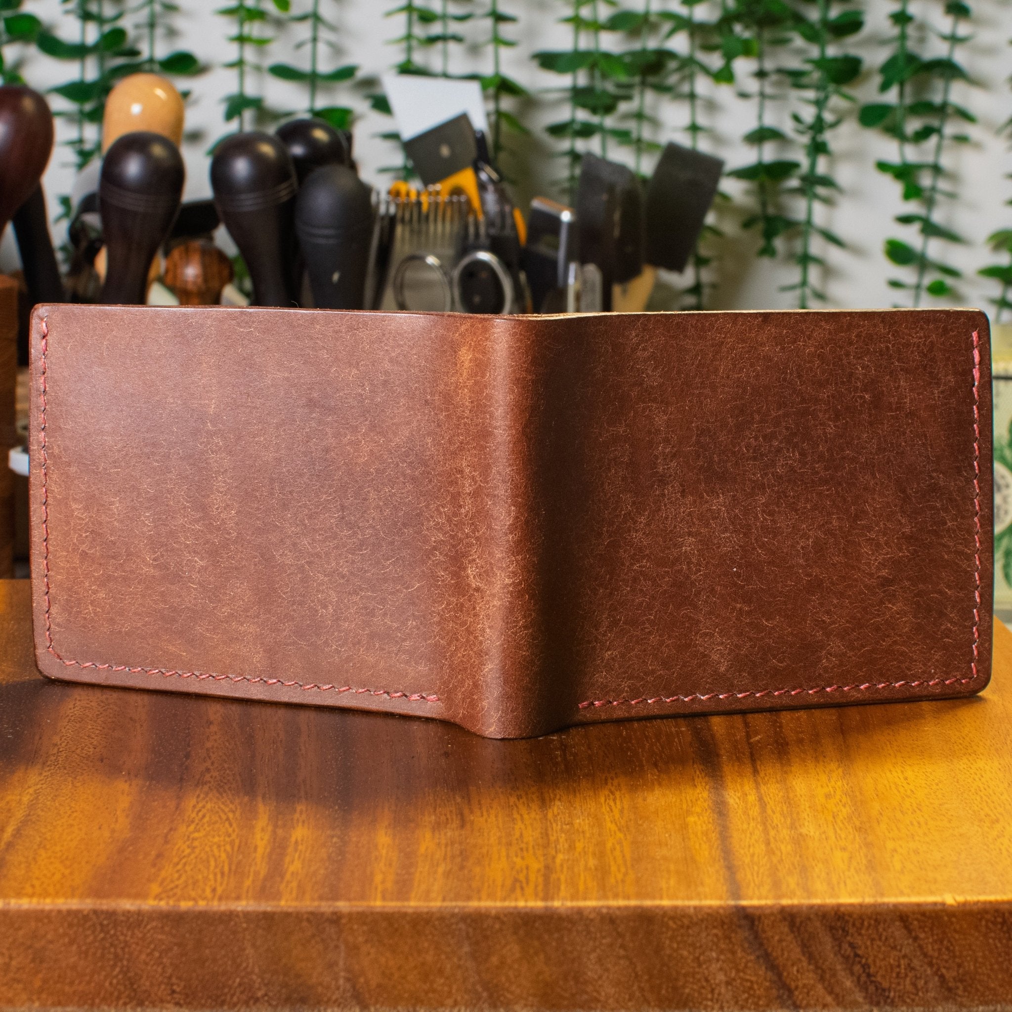 Hickory Bifold | Tobacco Pueblo | Red Thread - Lost Cove Leather